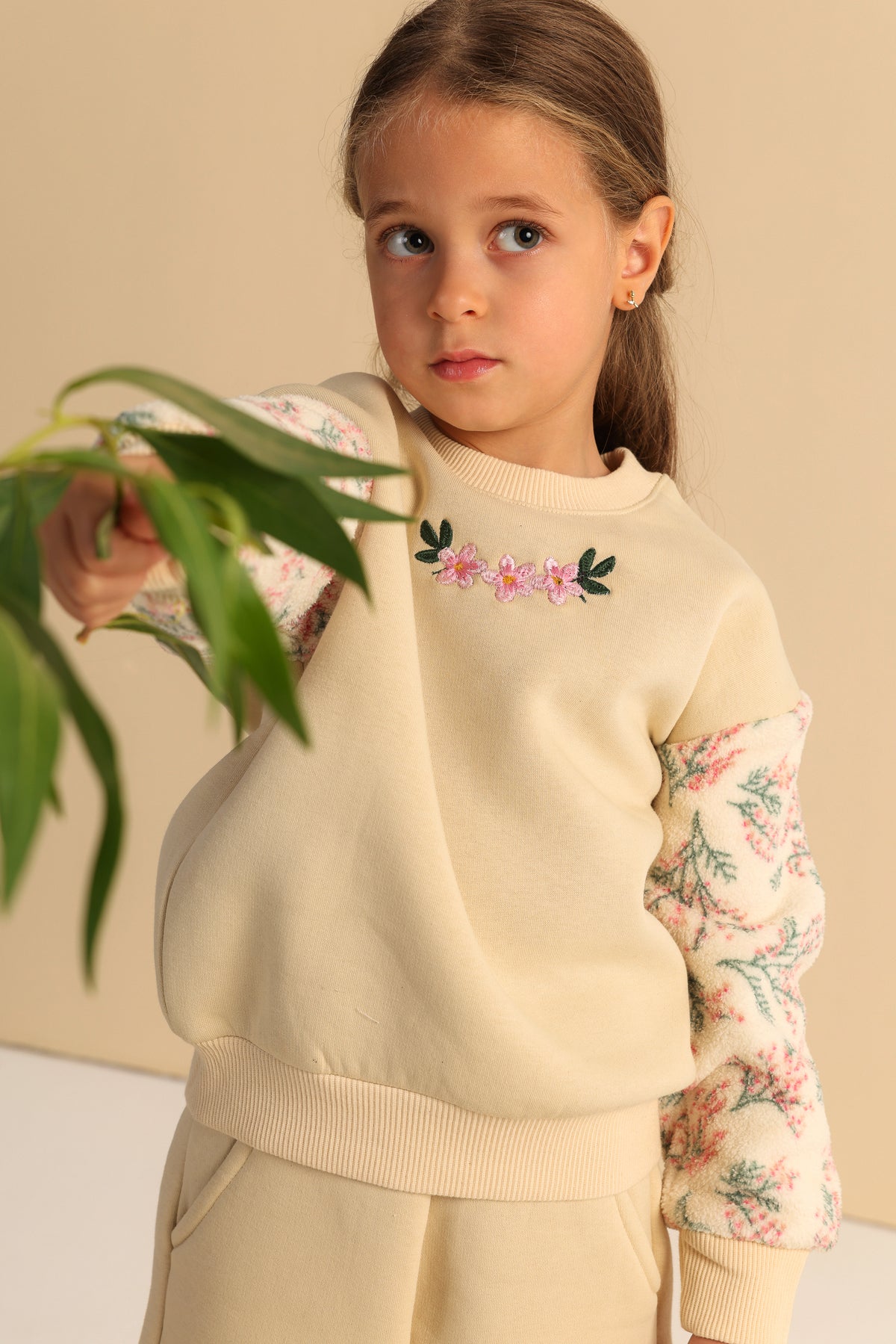 Floral Bloom Girls Set – Cream