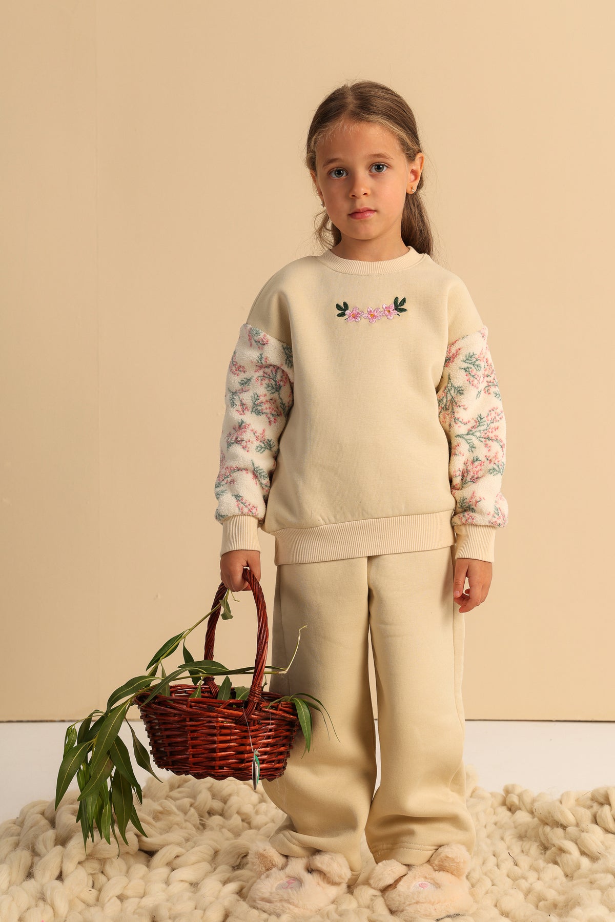 Floral Bloom Girls Set – Cream