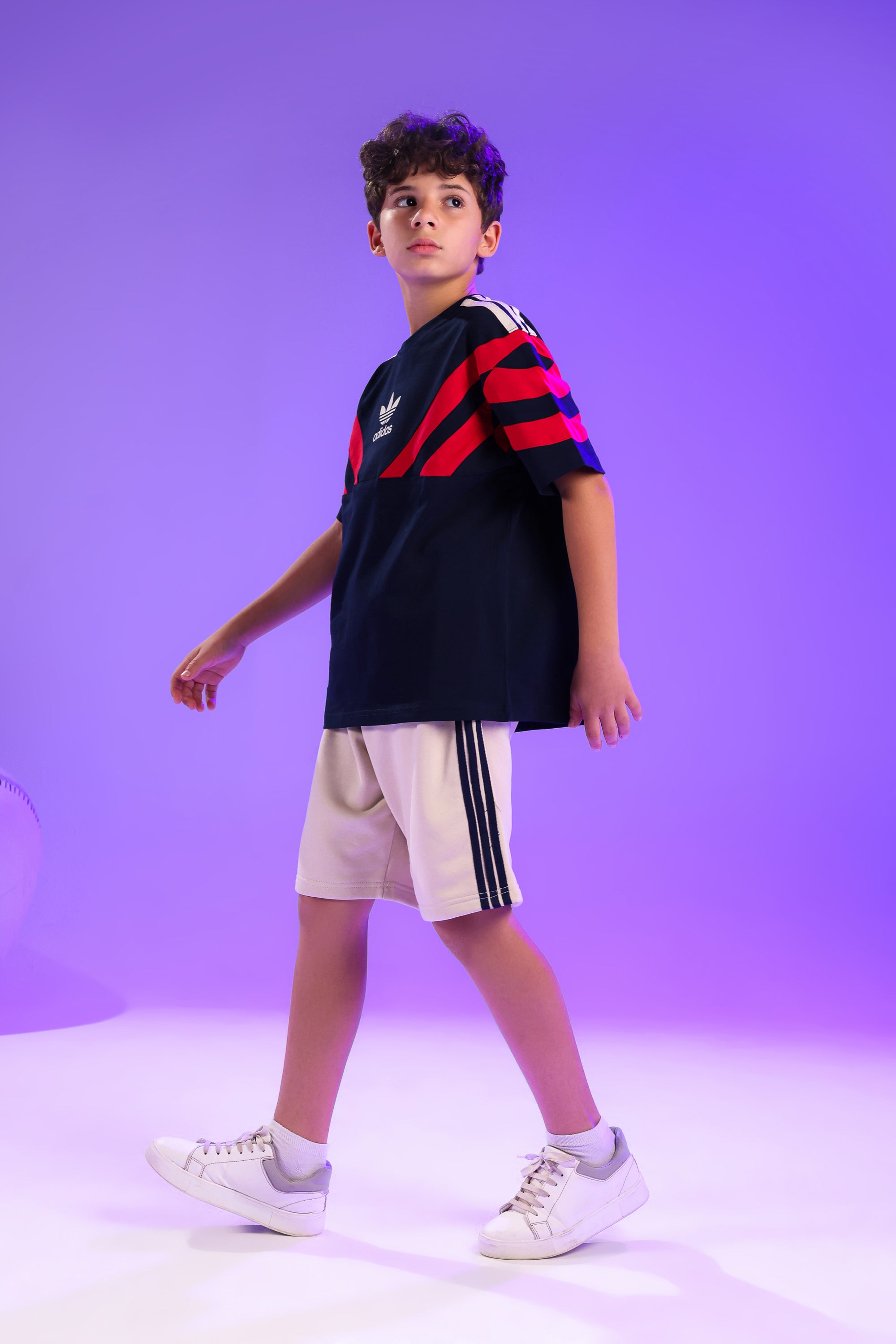 Kids Navy & White Sports T-Shirt & Shorts Set – Cotton Summer Outfit