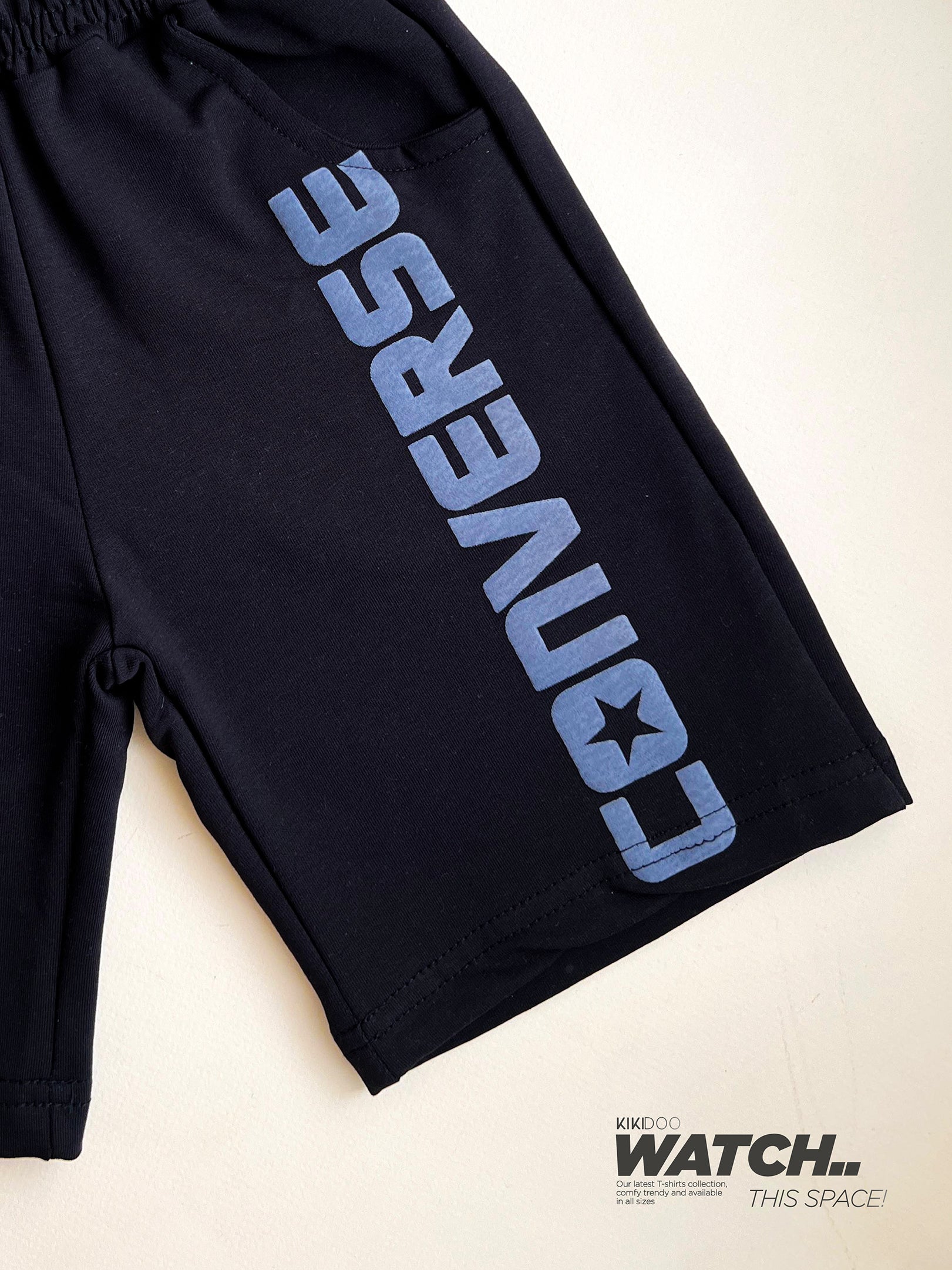 Boys’ Converse Graphic Sports Set – Grey Tee & Black Shorts for Basketball & Play
