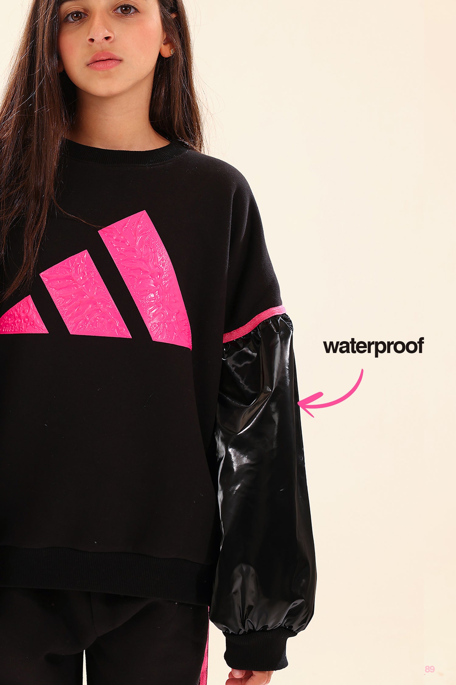 Kids Black Sports Set – Pink Accent & Statement Design