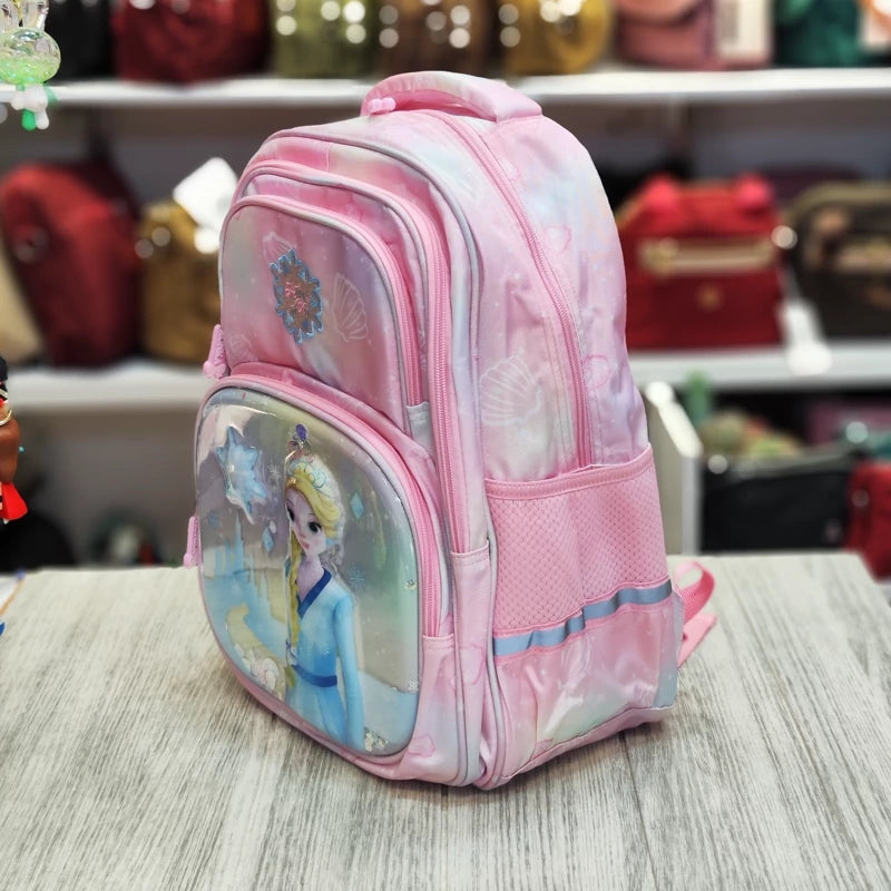 Girls Princess Snowflake School Backpack size 17– Light rose