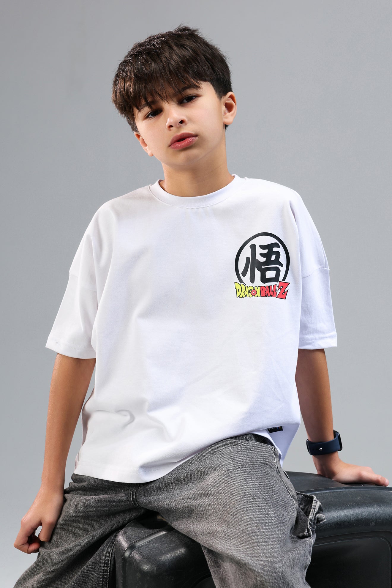 Boys Dragon Ball Z Graphic T-Shirt – White d Anime Tee