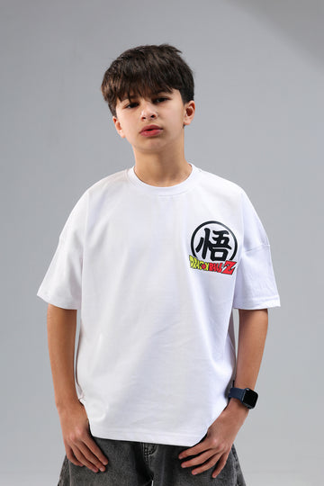 Boys Dragon Ball Z Graphic T-Shirt – White d Anime Tee