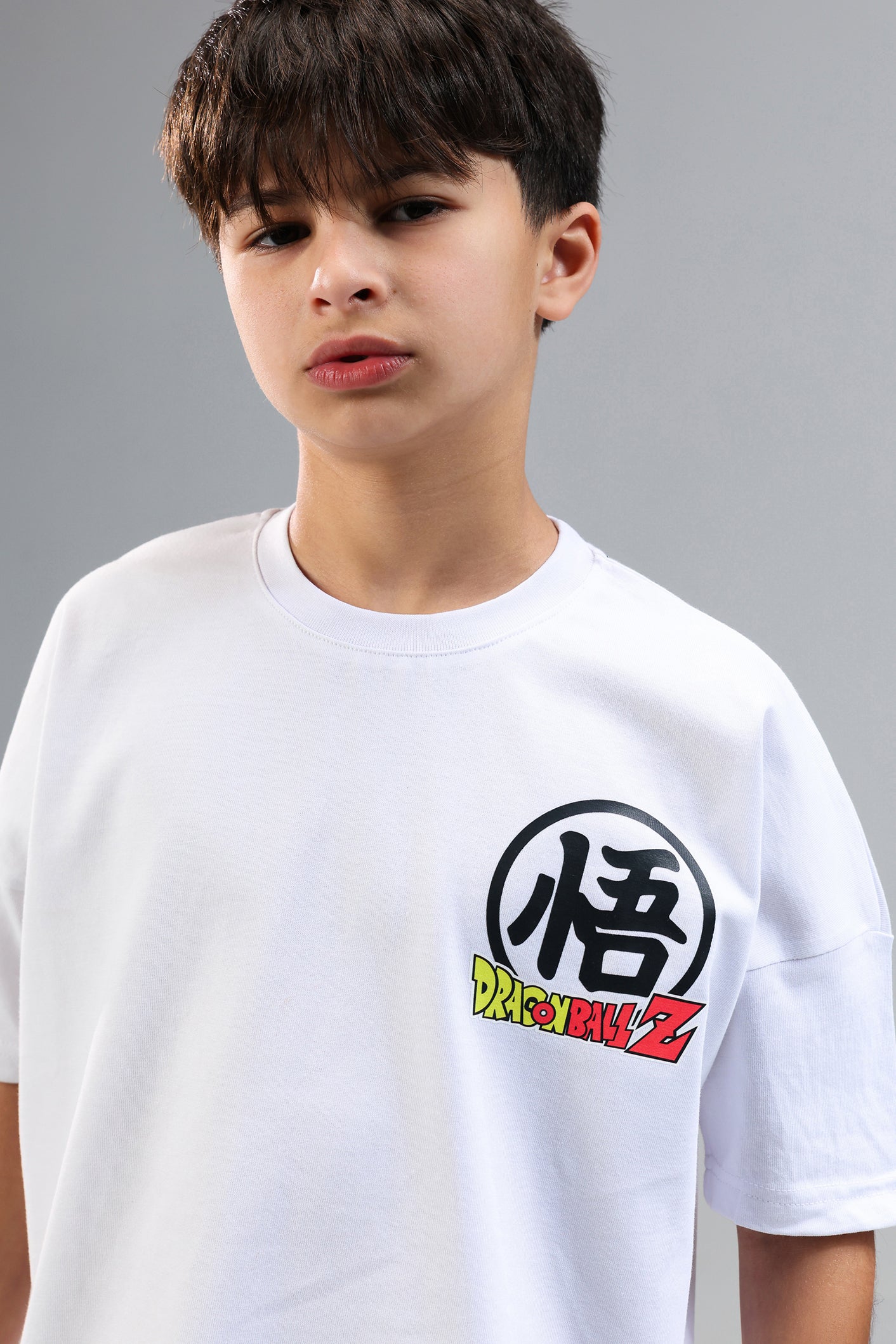 Boys Dragon Ball Z Graphic T-Shirt – White d Anime Tee