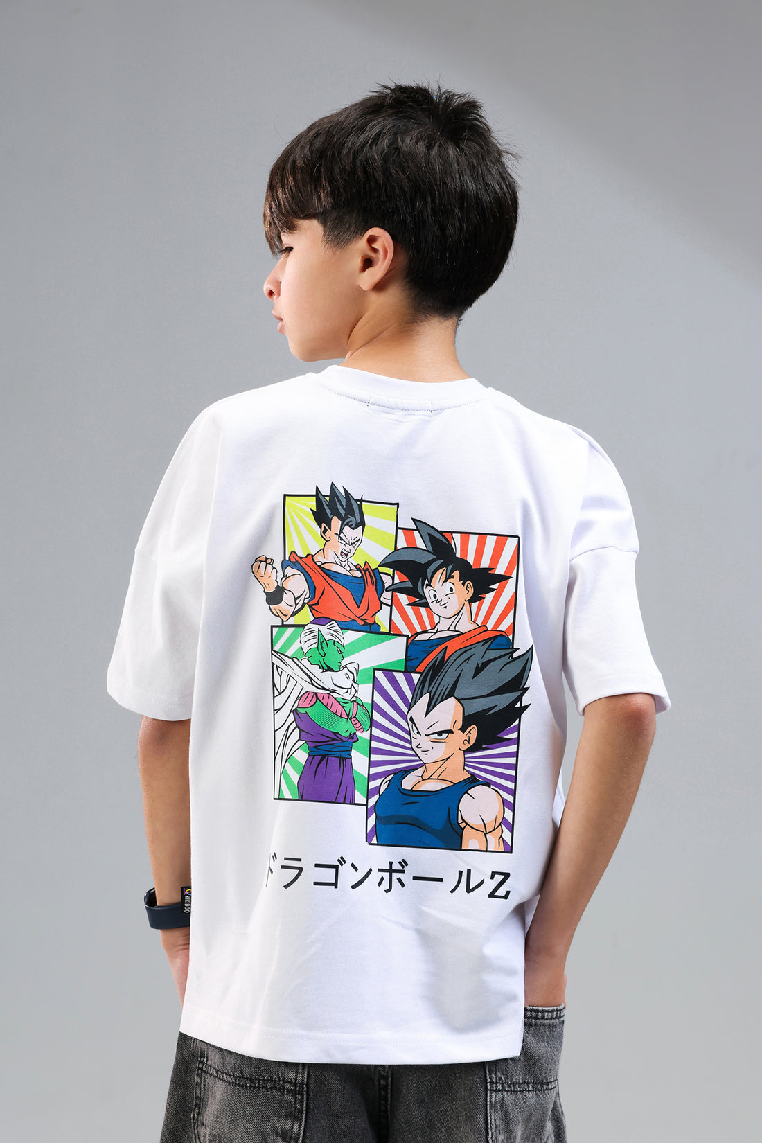 Boys Dragon Ball Z Graphic T-Shirt – White d Anime Tee