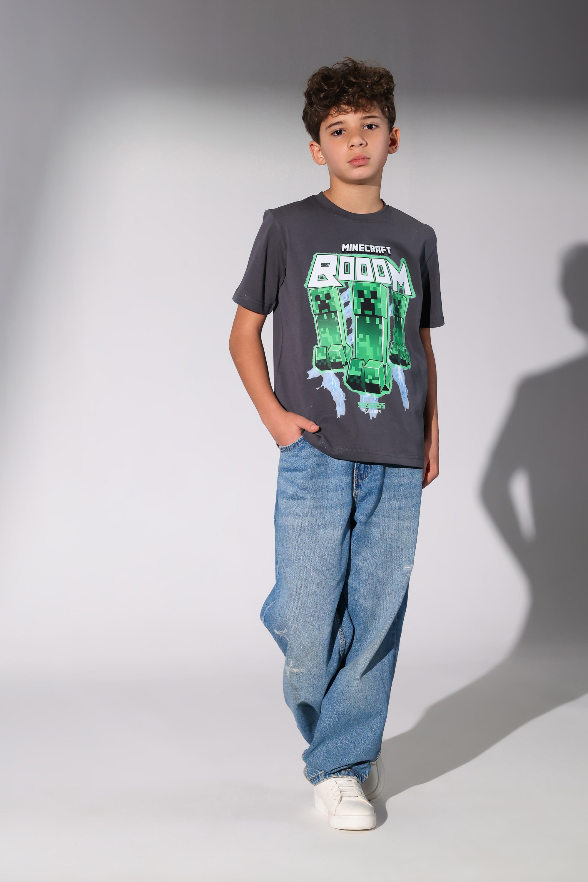 Boys Minecraft Graphic T-Shirt – Creeper Boom Print Tee