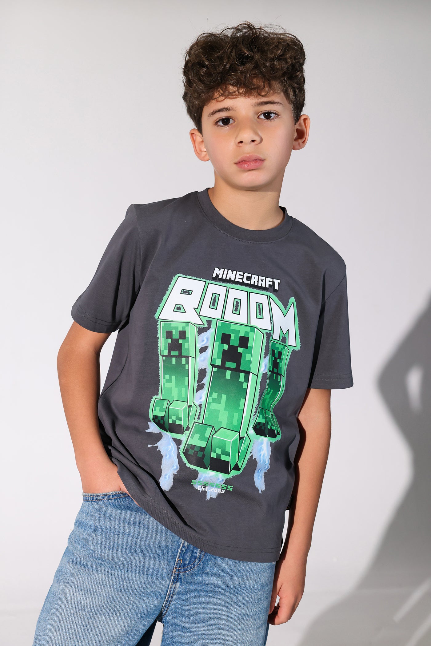 Boys Minecraft Graphic T-Shirt – Creeper Boom Print Tee