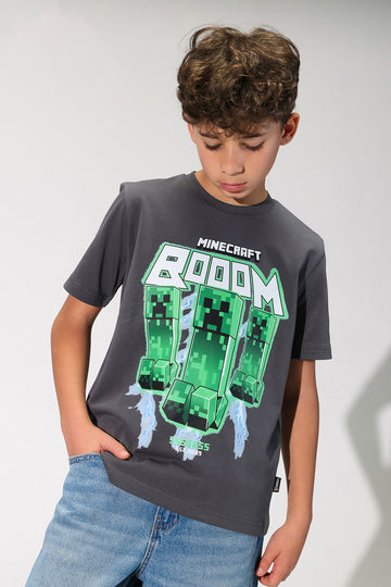 Boys Minecraft Graphic T-Shirt – Creeper Boom Print Tee