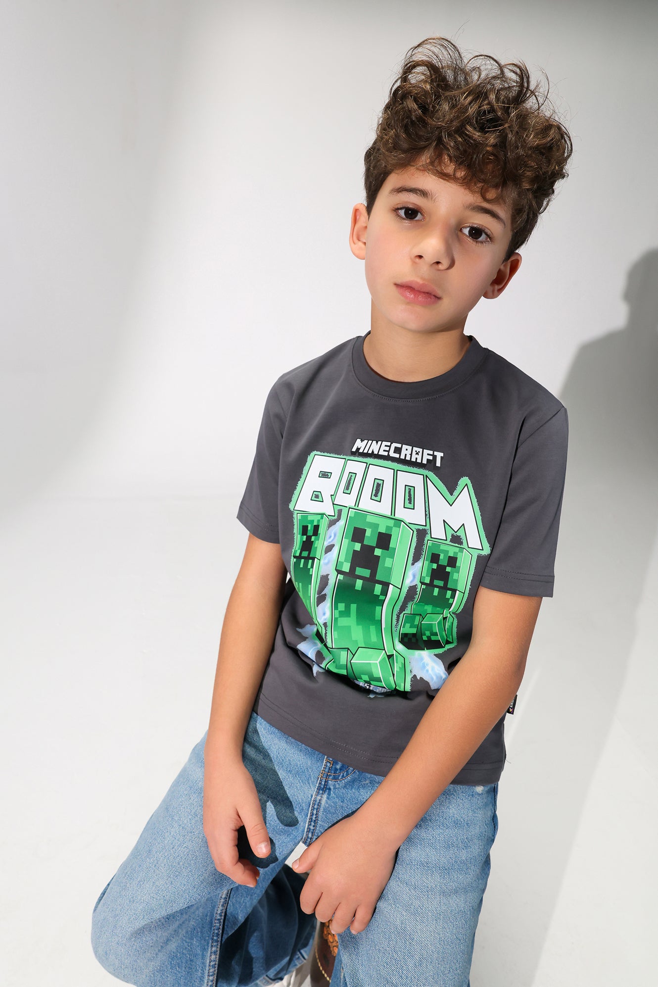 Boys Minecraft Graphic T-Shirt – Creeper Boom Print Tee