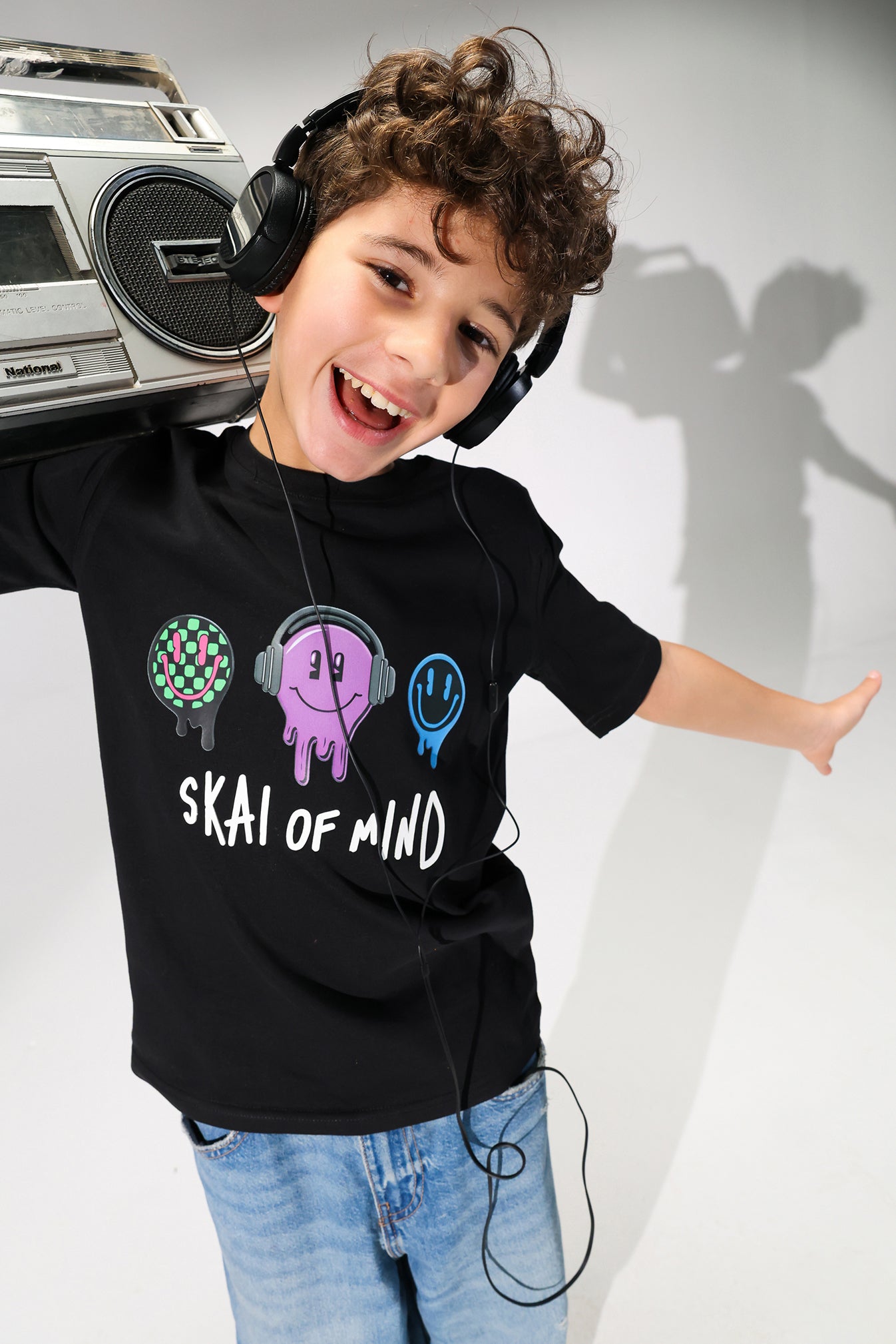 Boys Skate of Mind Graphic T-Shirt – Black Casual Streetwear Tee