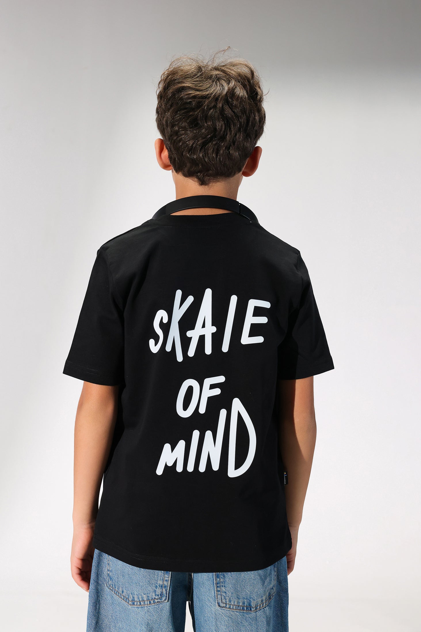 Boys Skate of Mind Graphic T-Shirt – Black Casual Streetwear Tee