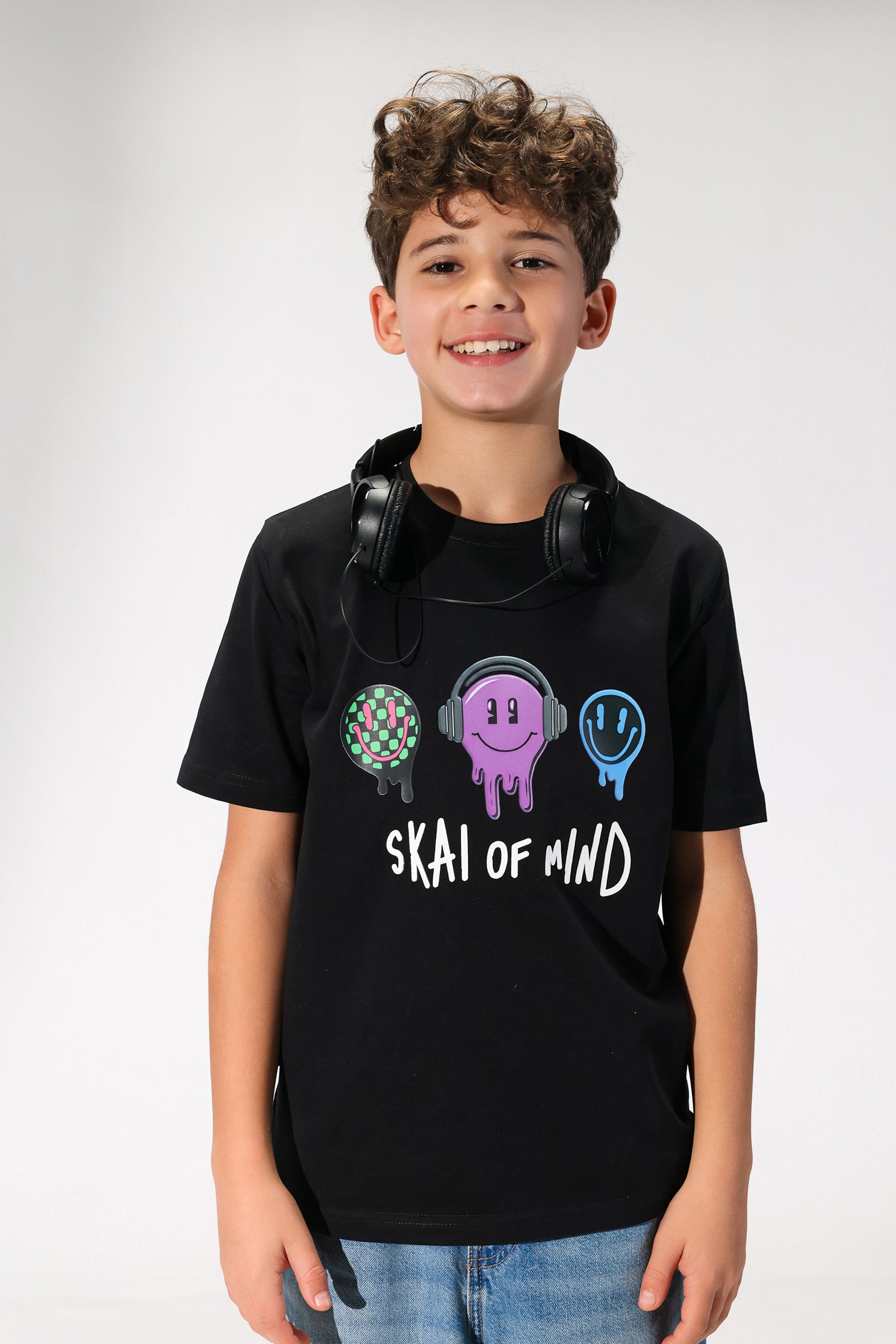 Boys Skate of Mind Graphic T-Shirt – Black Casual Streetwear Tee