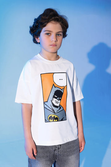 Batman White T-Shirt for Boys