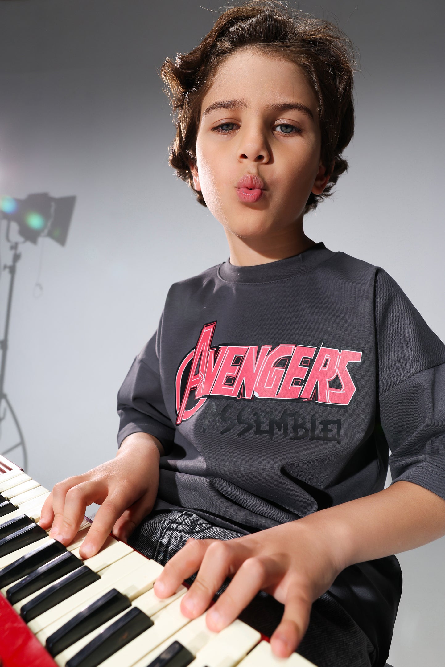 Boys Avengers Graphic T-Shirt – Dark Grey  Superhero Tee