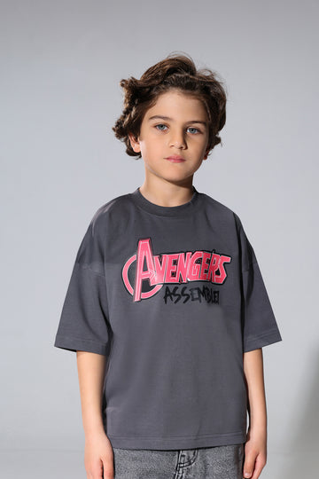 Boys Avengers Graphic T-Shirt – Dark Grey  Superhero Tee