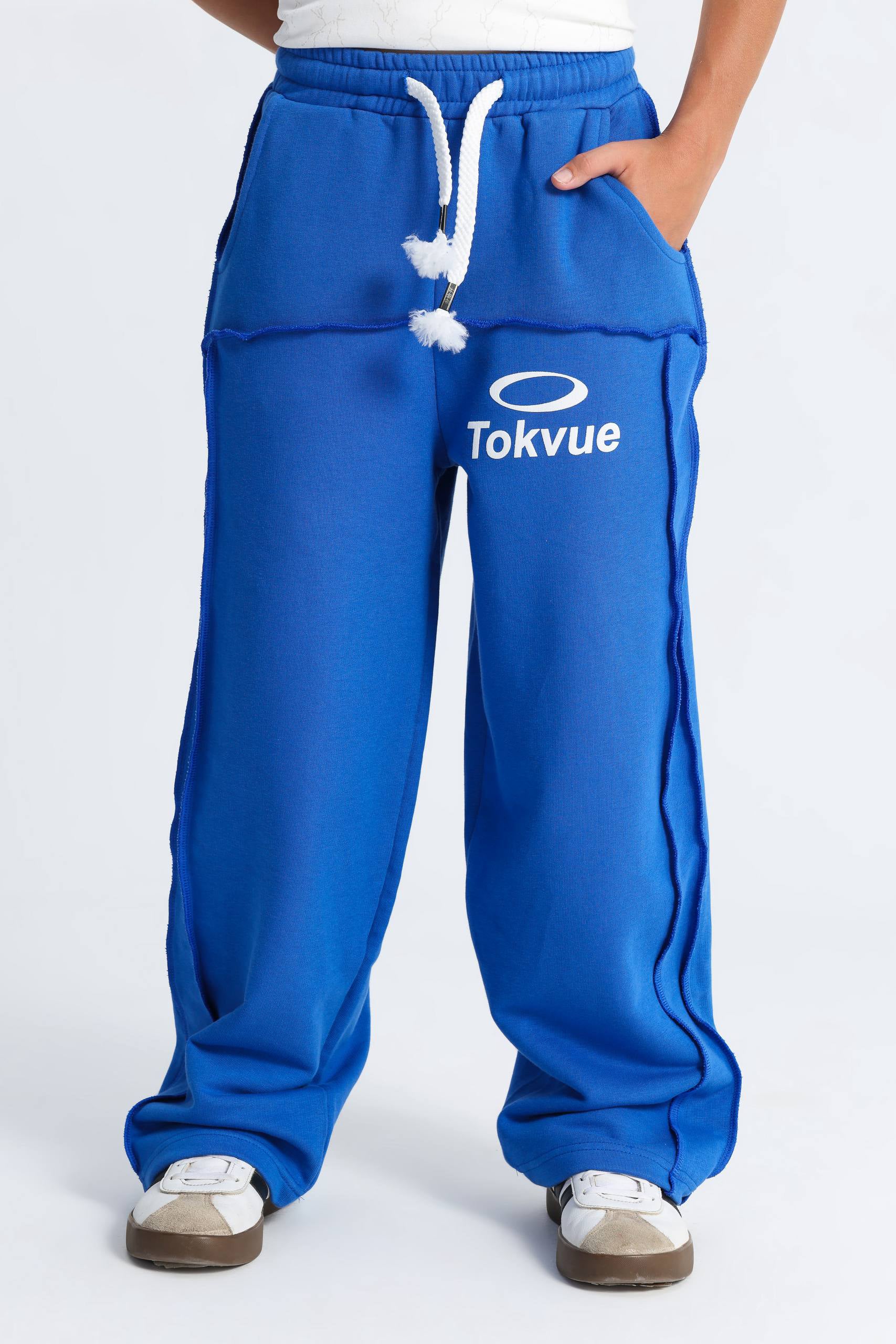 Kids Wide Leg Sweatpants – Blue Streetwear Joggers
