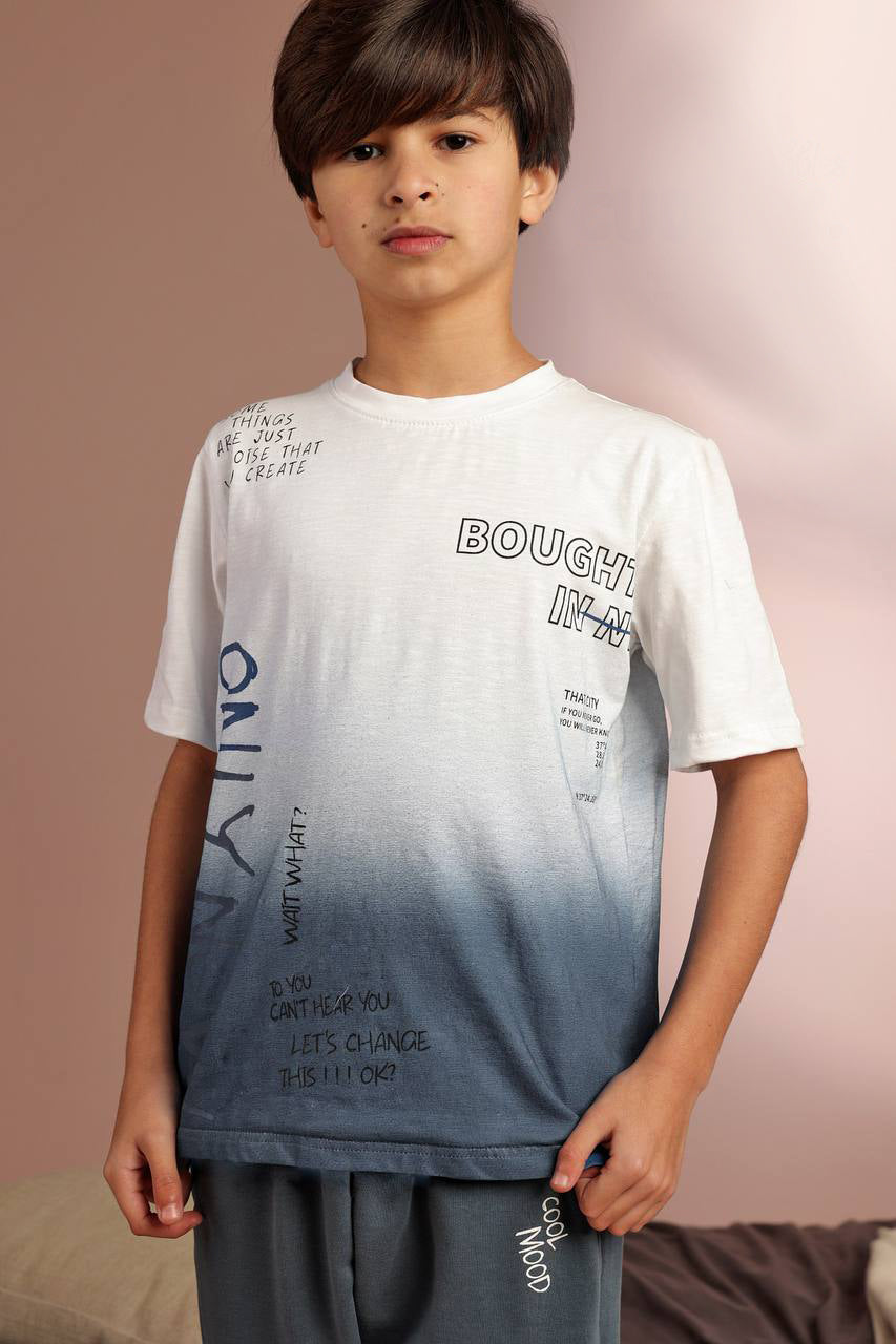 Kids stylish cotton pajama set gradient print design - Kikidoo Kids Egypt