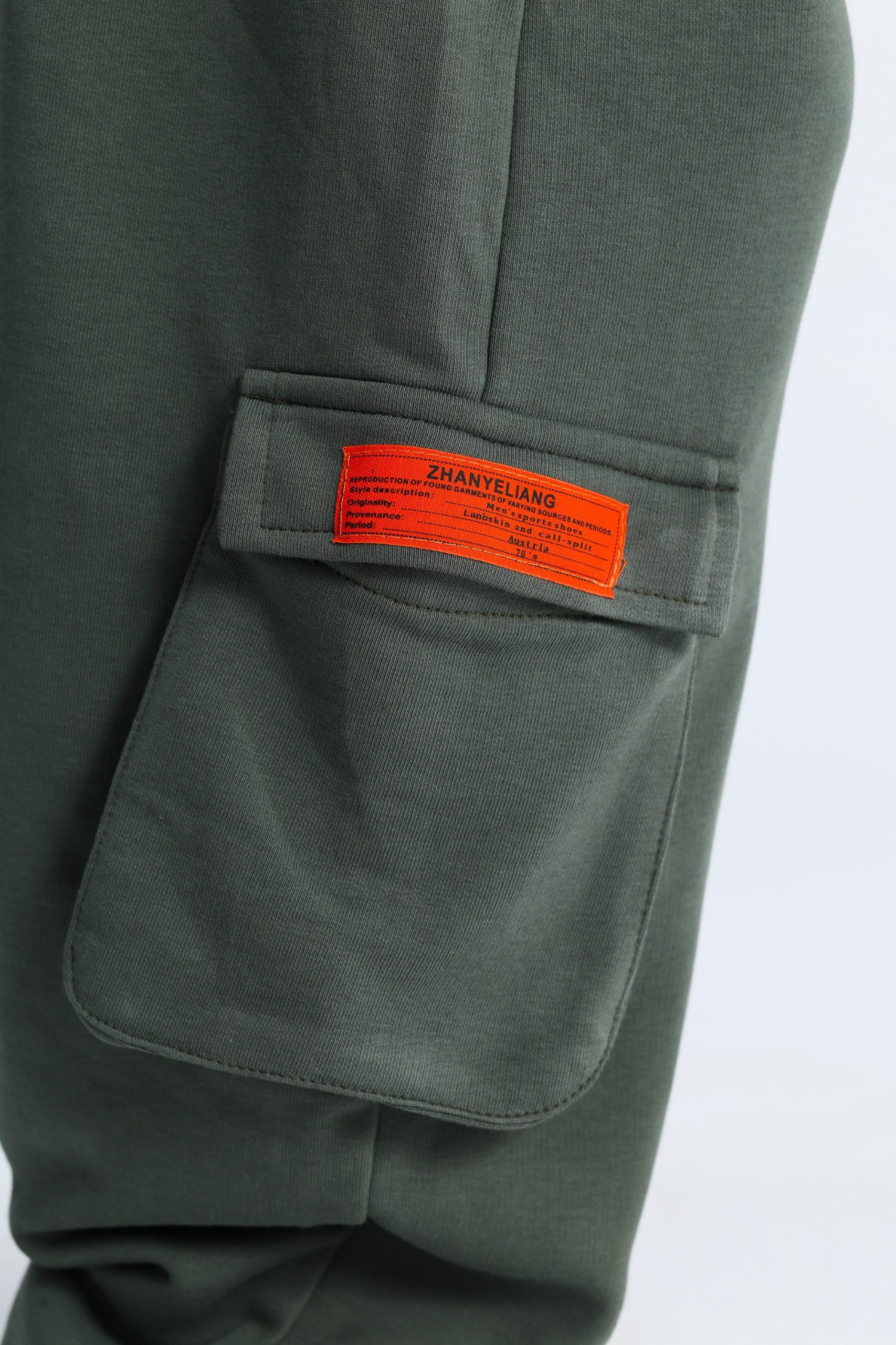 Kids Wide Leg Cargo Sweatpants – Olive Green Streetwear Pants