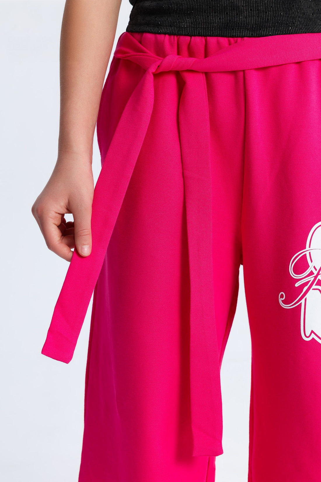Girls Wide Leg Sweatpants – Hot Pink Graphic Lounge Pants