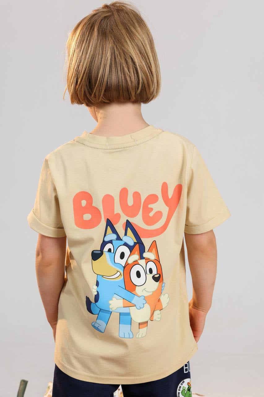 Boys Bluey summer set graphic tee and navy shorts - Kikidoo Kids Egypt