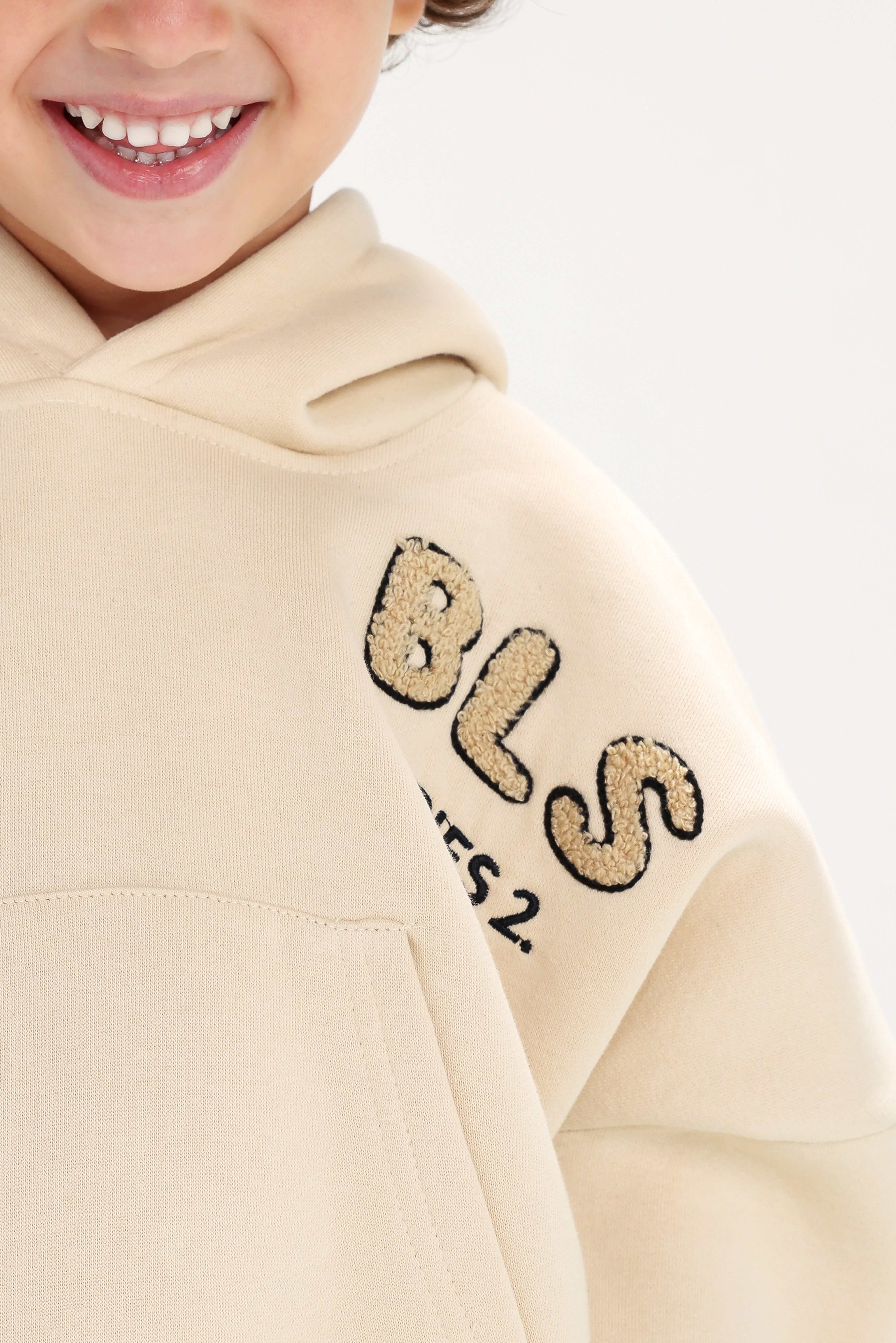 Boys’ Beige Melton Cotton Tracksuit – 2-Piece Hoodie & Pants Set (BLS Series 2)